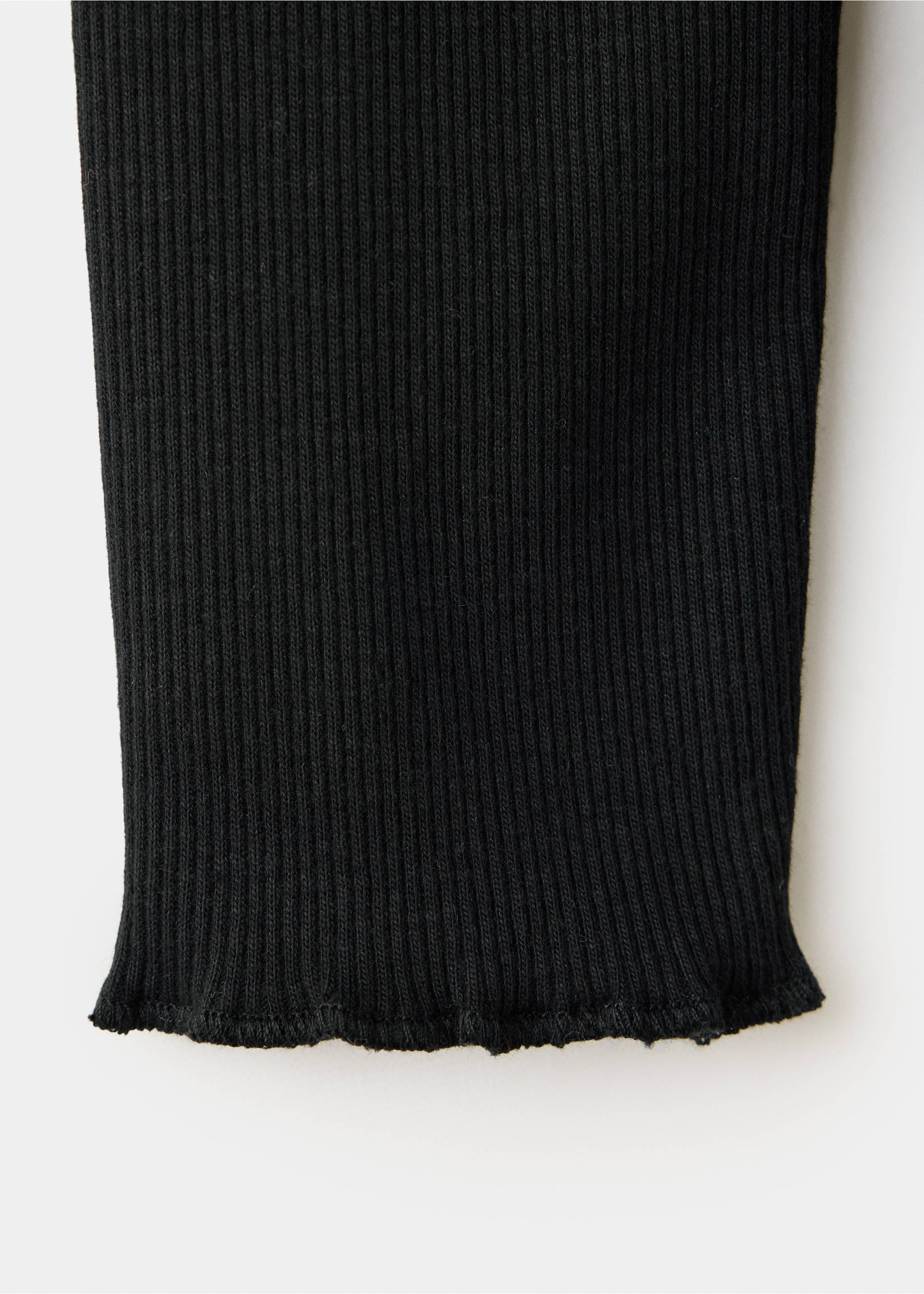 Ribbed cotton T-shirt - Details of the article 0, Black. Ref: 37047130-00.