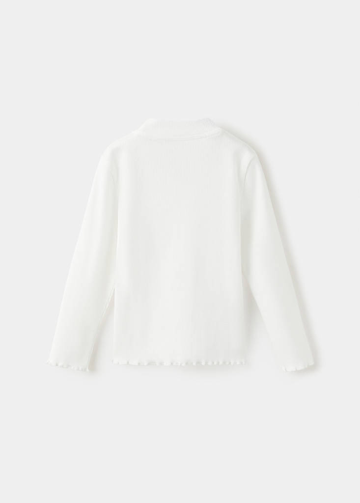 Ribbed T-shirt with wavy edges — Off White