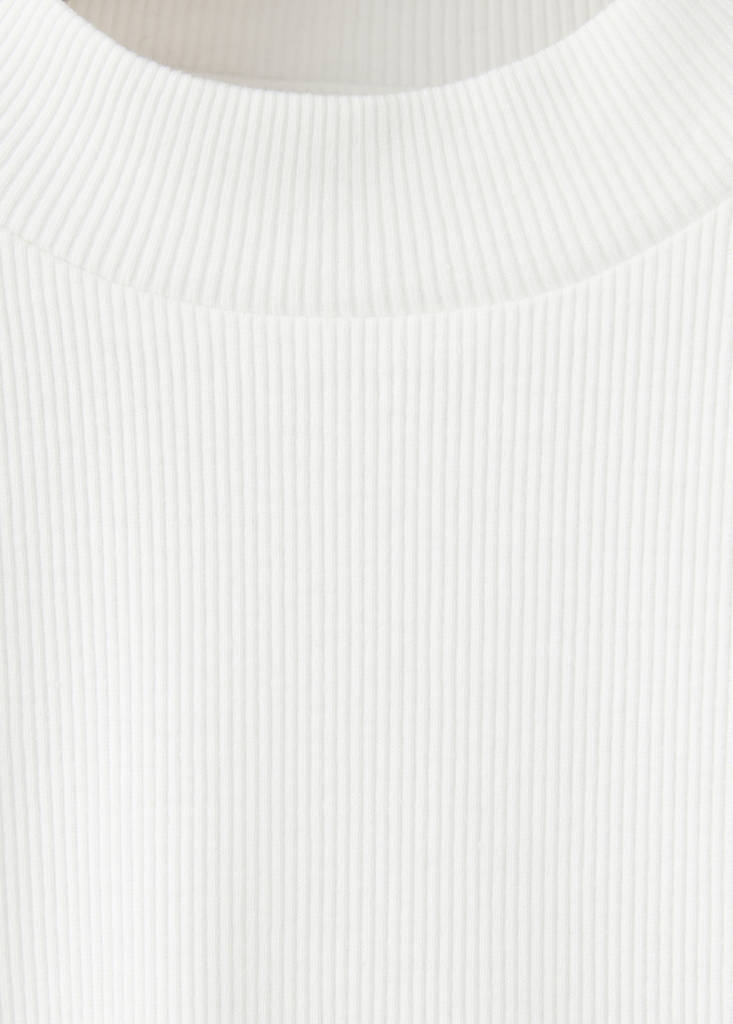 Ribbed T-shirt with wavy edges — Off White