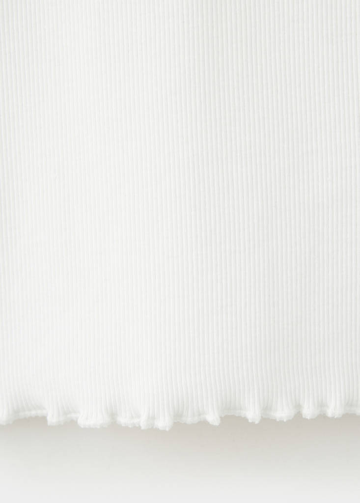 Ribbed T-shirt with wavy edges — Off White