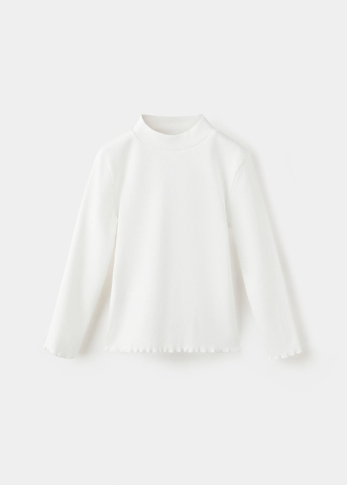 Ribbed T-shirt with wavy edges — Off White