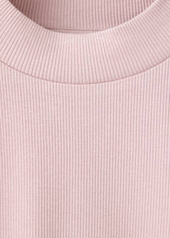 Ribbed T-shirt with wavy edges — Pink 2