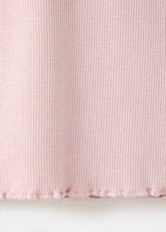 Ribbed T-shirt with wavy edges — Pink 4