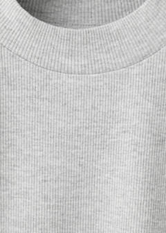 Ribbed T-shirt with wavy edges — Light Heather Grey 5