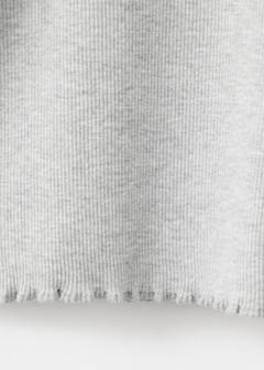 Ribbed T-shirt with wavy edges — Light Heather Grey 6