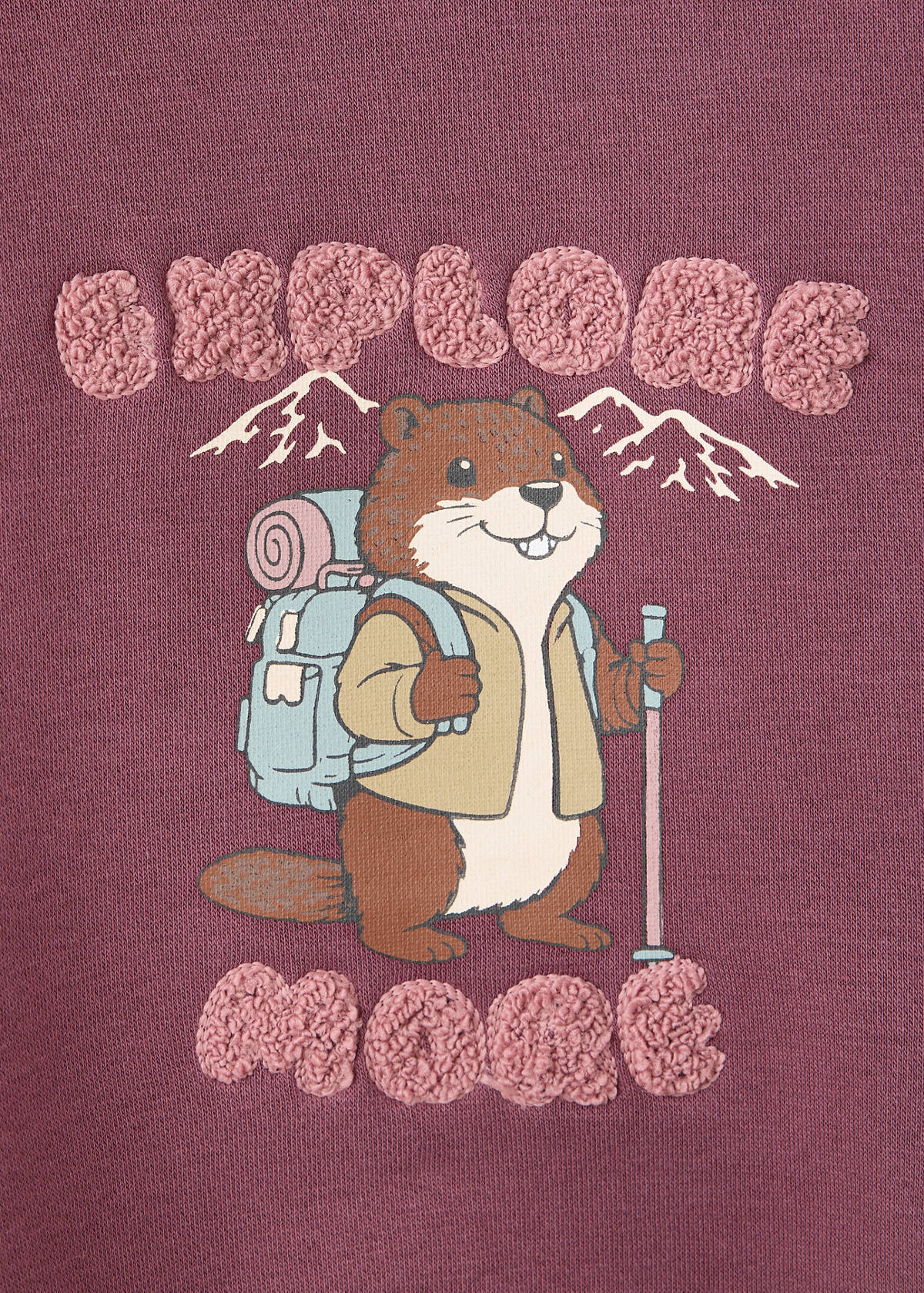 Printed cotton sweatshirt — Maroon