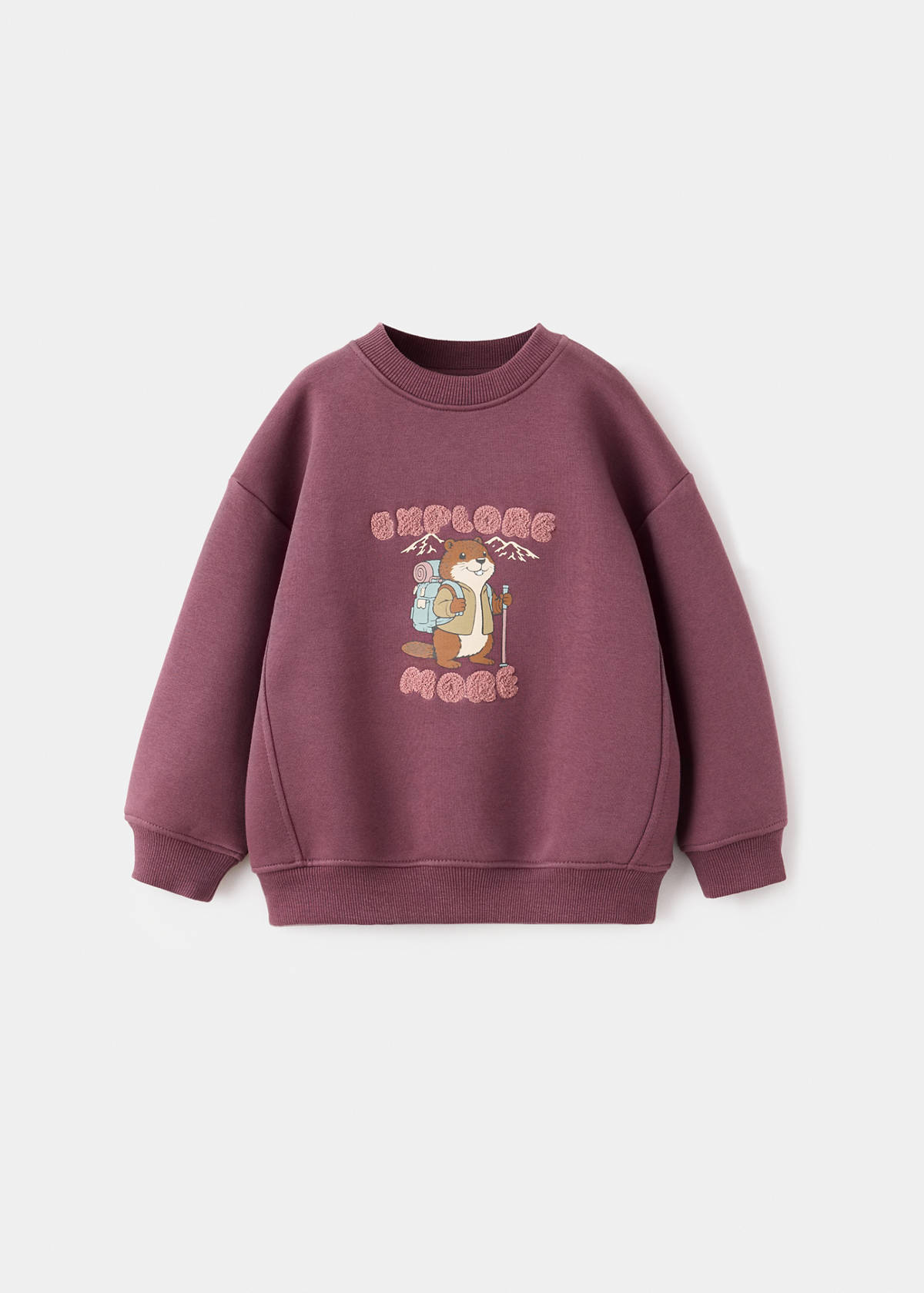 Printed cotton sweatshirt — Maroon