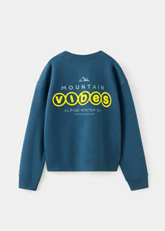 Printed cotton sweatshirt — Navy 3