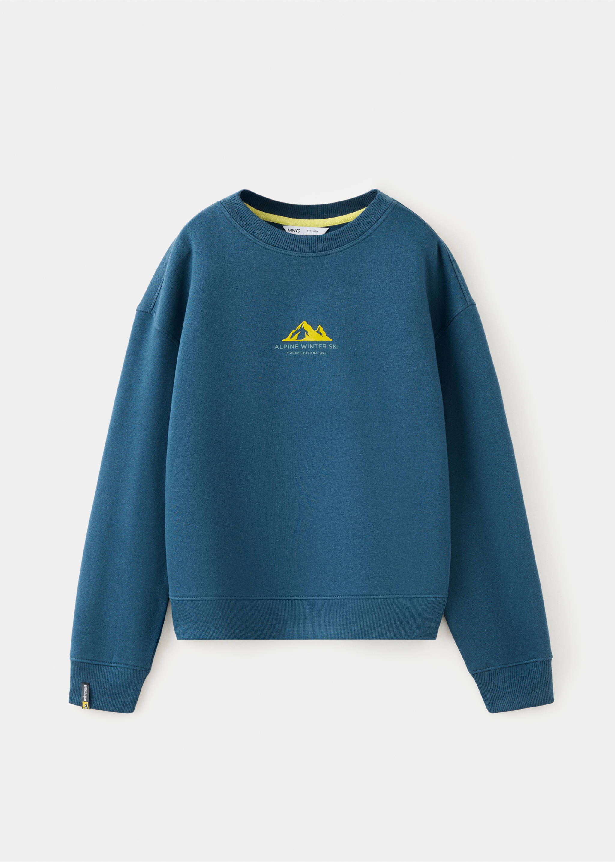 Printed cotton sweatshirt - Article without model, Navy. Ref: 37047133-00.