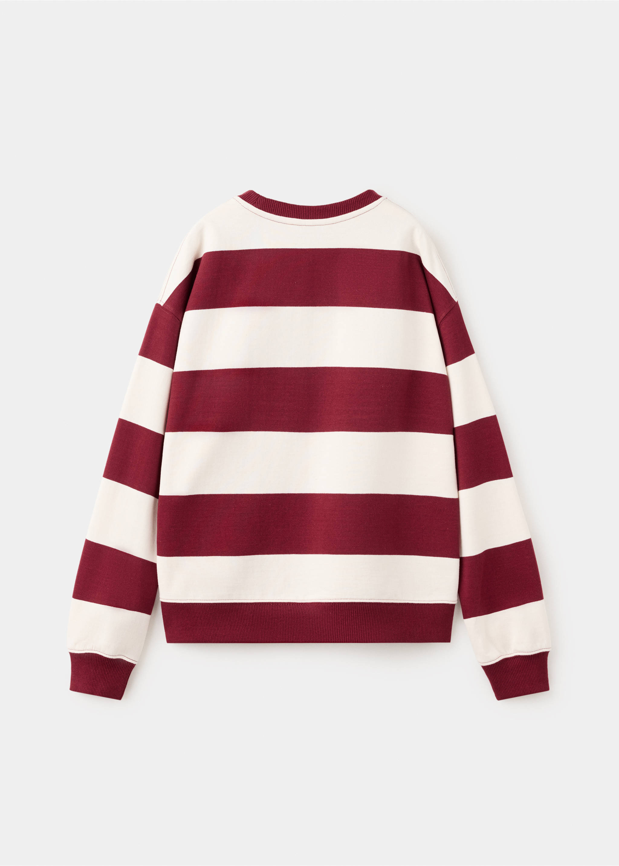 Striped cotton-blend sweatshirt - Reverse of the article, Maroon. Ref: 37047134-00.