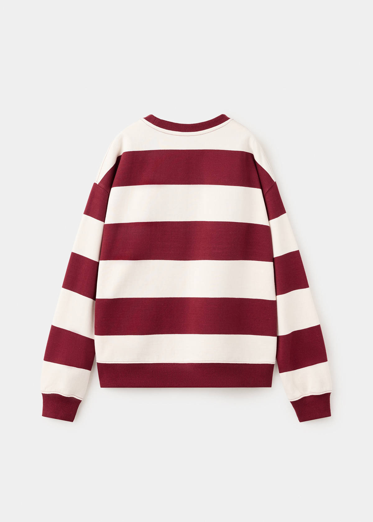 Striped cotton-blend sweatshirt — Maroon