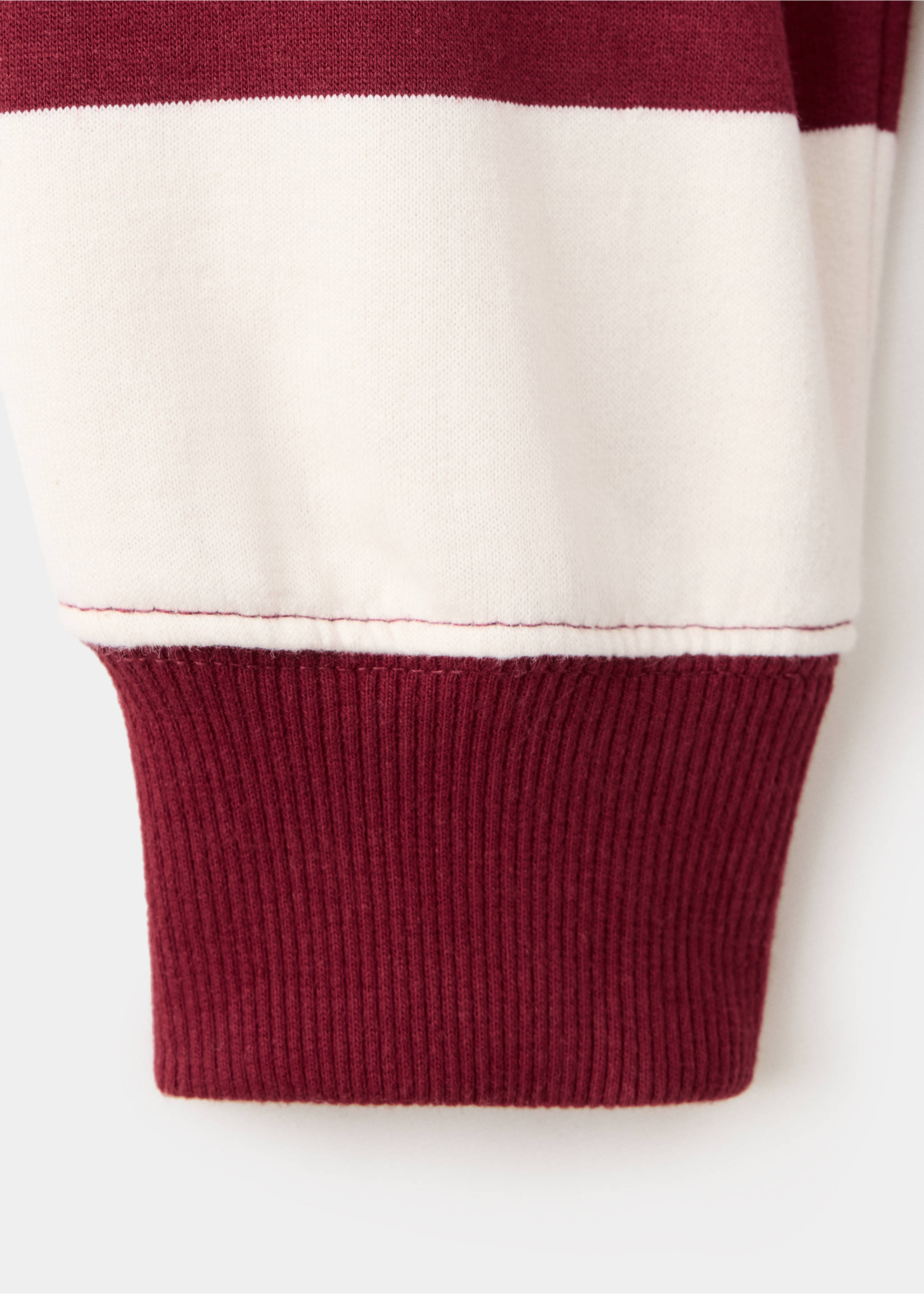 Striped cotton-blend sweatshirt - Details of the article 8, Maroon. Ref: 37047134-00.