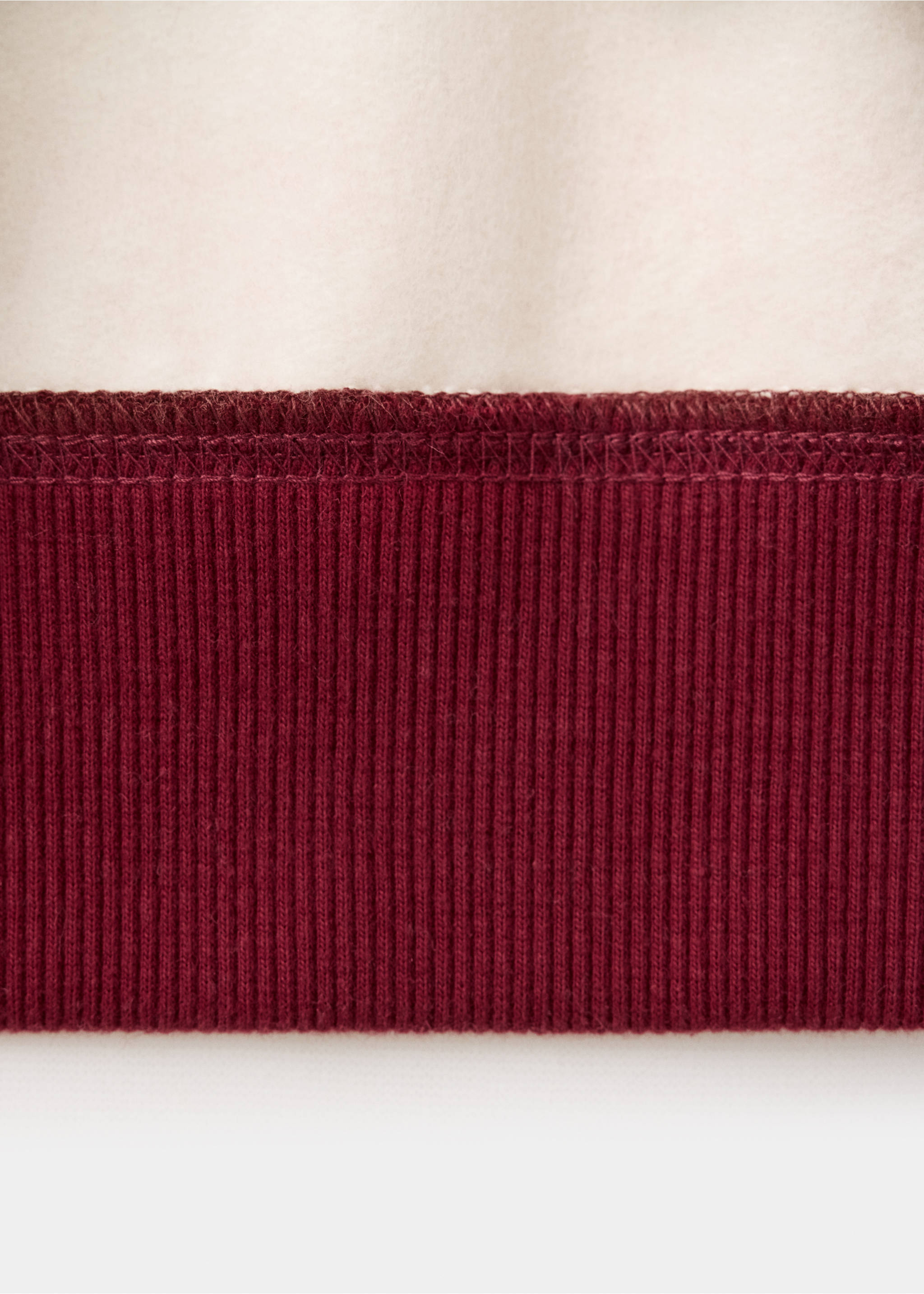 Striped cotton-blend sweatshirt - Details of the article 0, Maroon. Ref: 37047134-00.