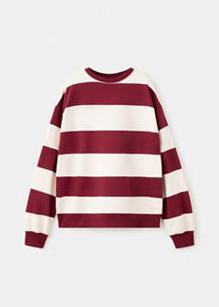 Striped cotton-blend sweatshirt — Maroon 3