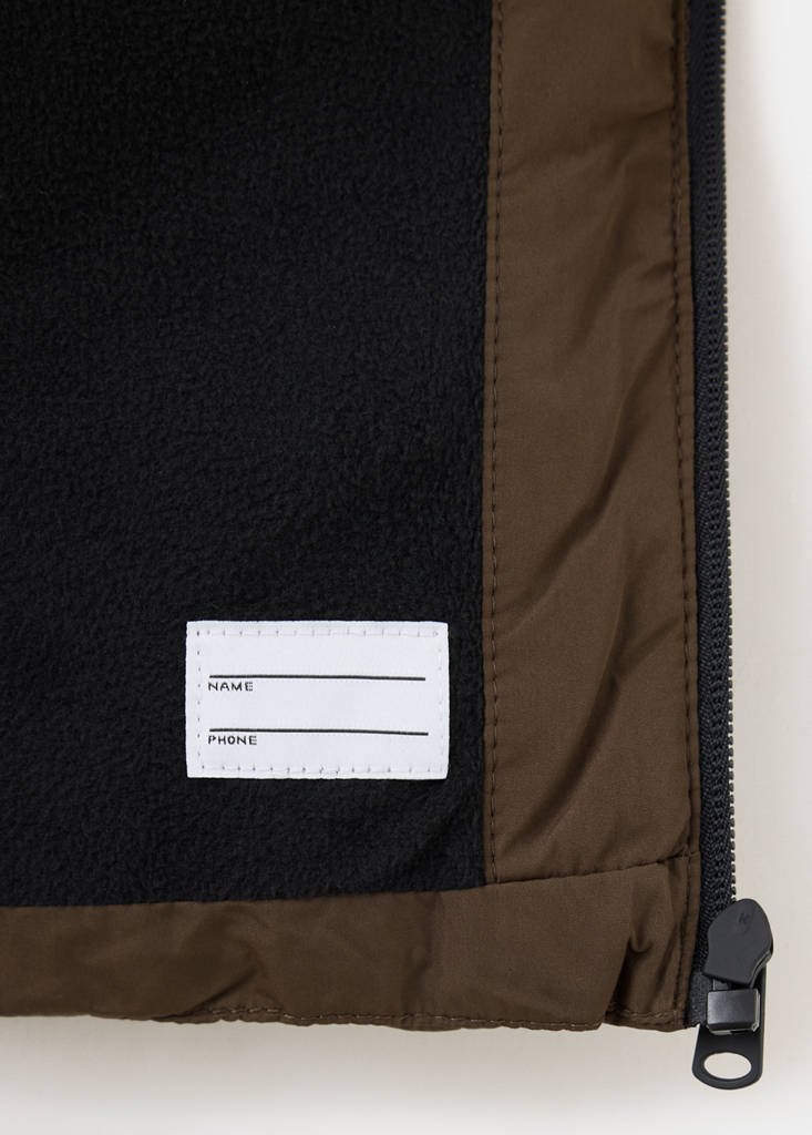 Quilted long coat — Brown