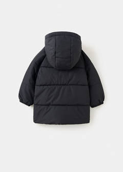 Quilted long coat — Black 3