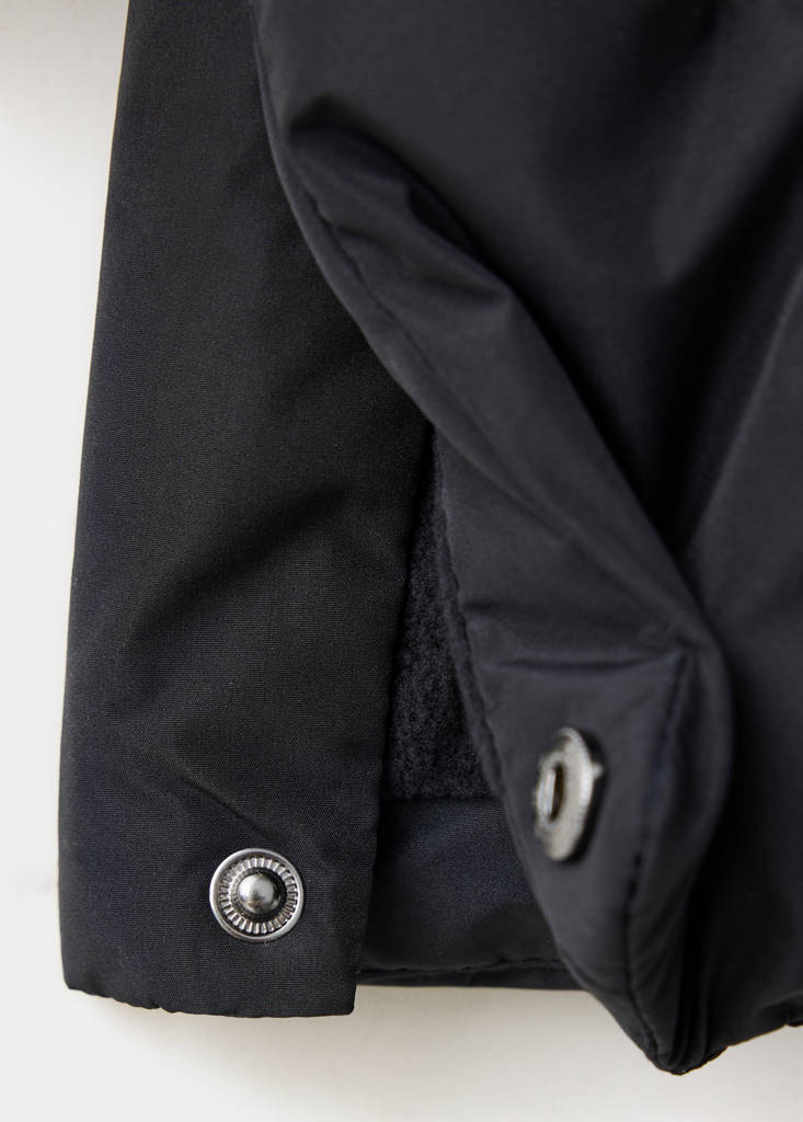 Quilted long coat — Black
