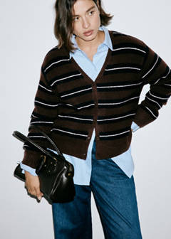 Fine-knit cardigan — Brown 5