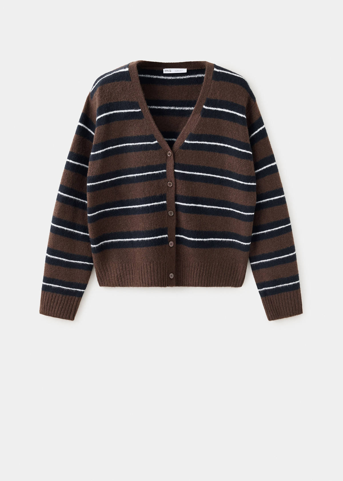 Fine-knit cardigan — Brown