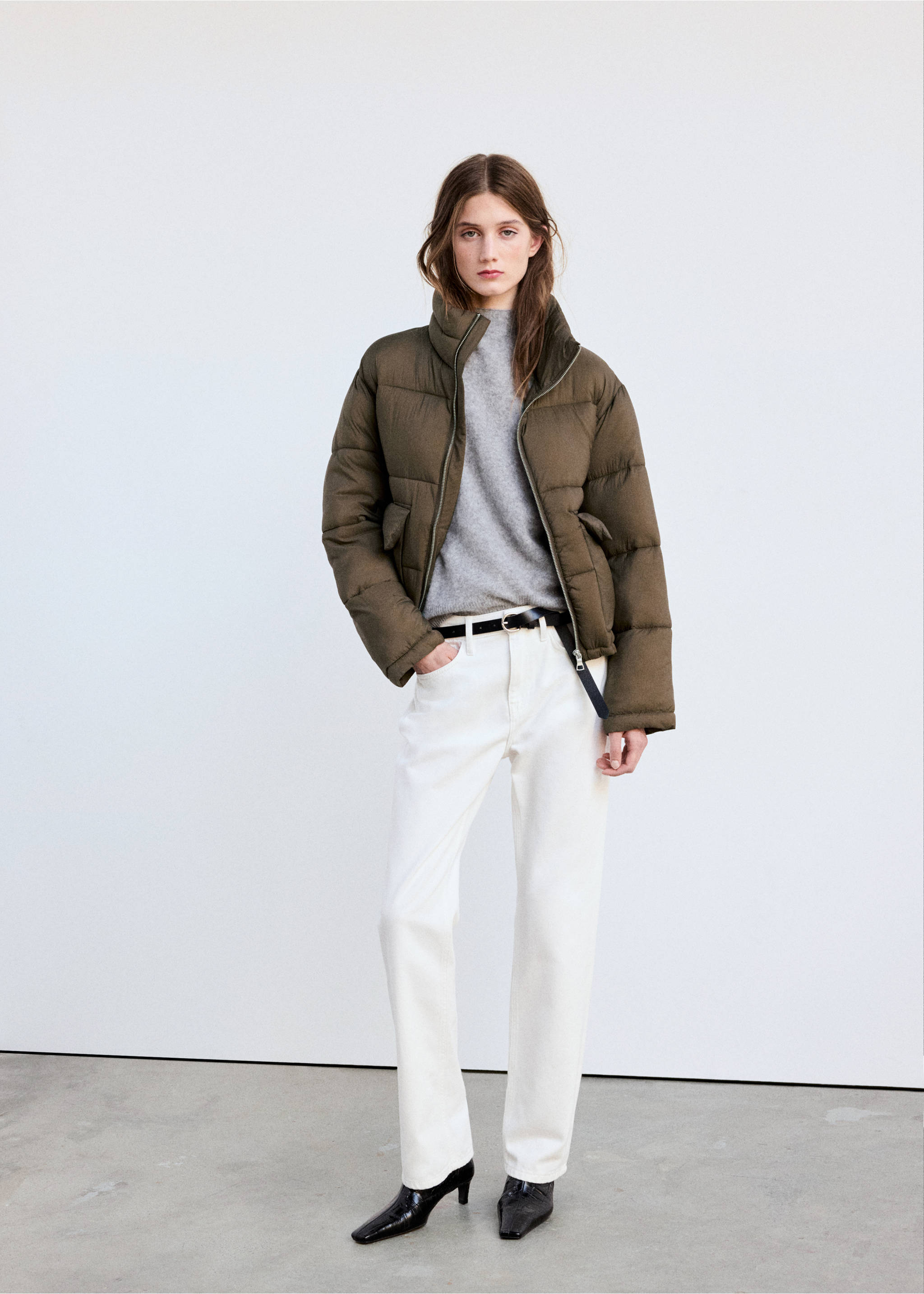 PUFFER COAT LAURI - General plane, Khaki. Ref: 37047776-00.