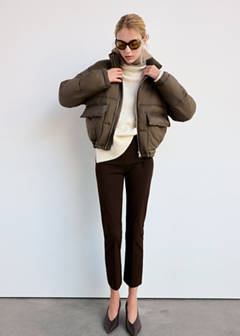 Quilted anorak with patch pockets — Khaki 9