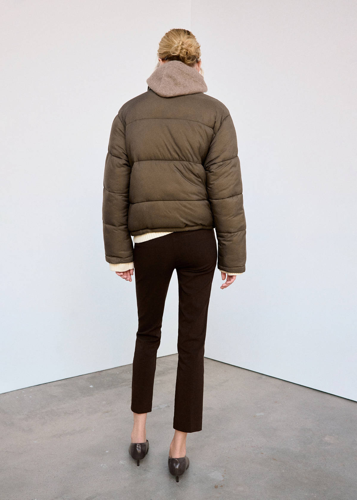 Quilted anorak with patch pockets — Khaki
