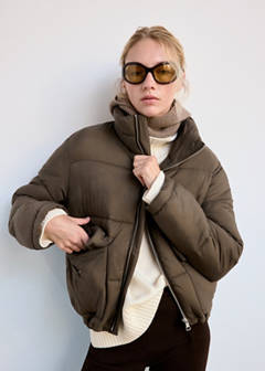 Quilted anorak with patch pockets — Khaki 12