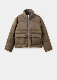 Quilted anorak with patch pockets — Khaki 5