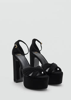 Velvet heel sandals — Black 3