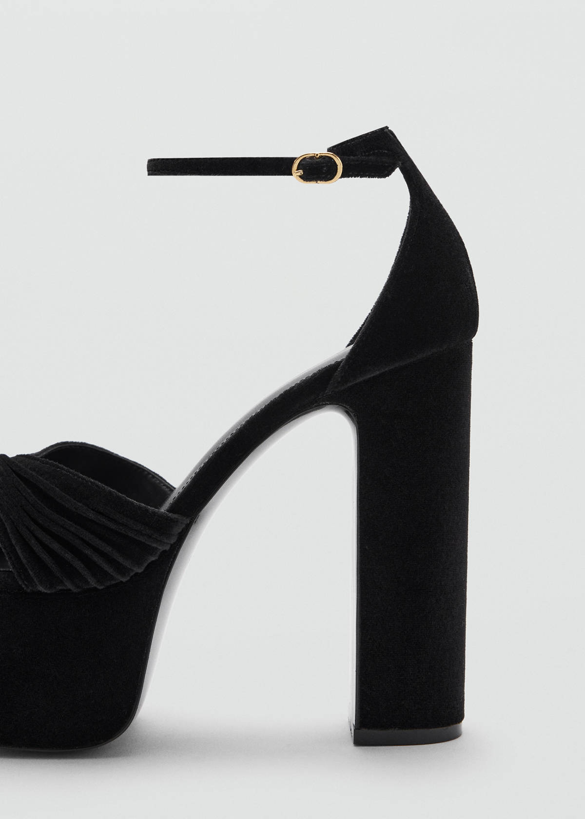 Velvet heel sandals — Black