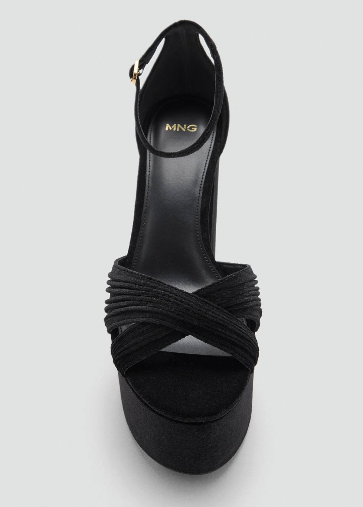 Velvet heel sandals — Black