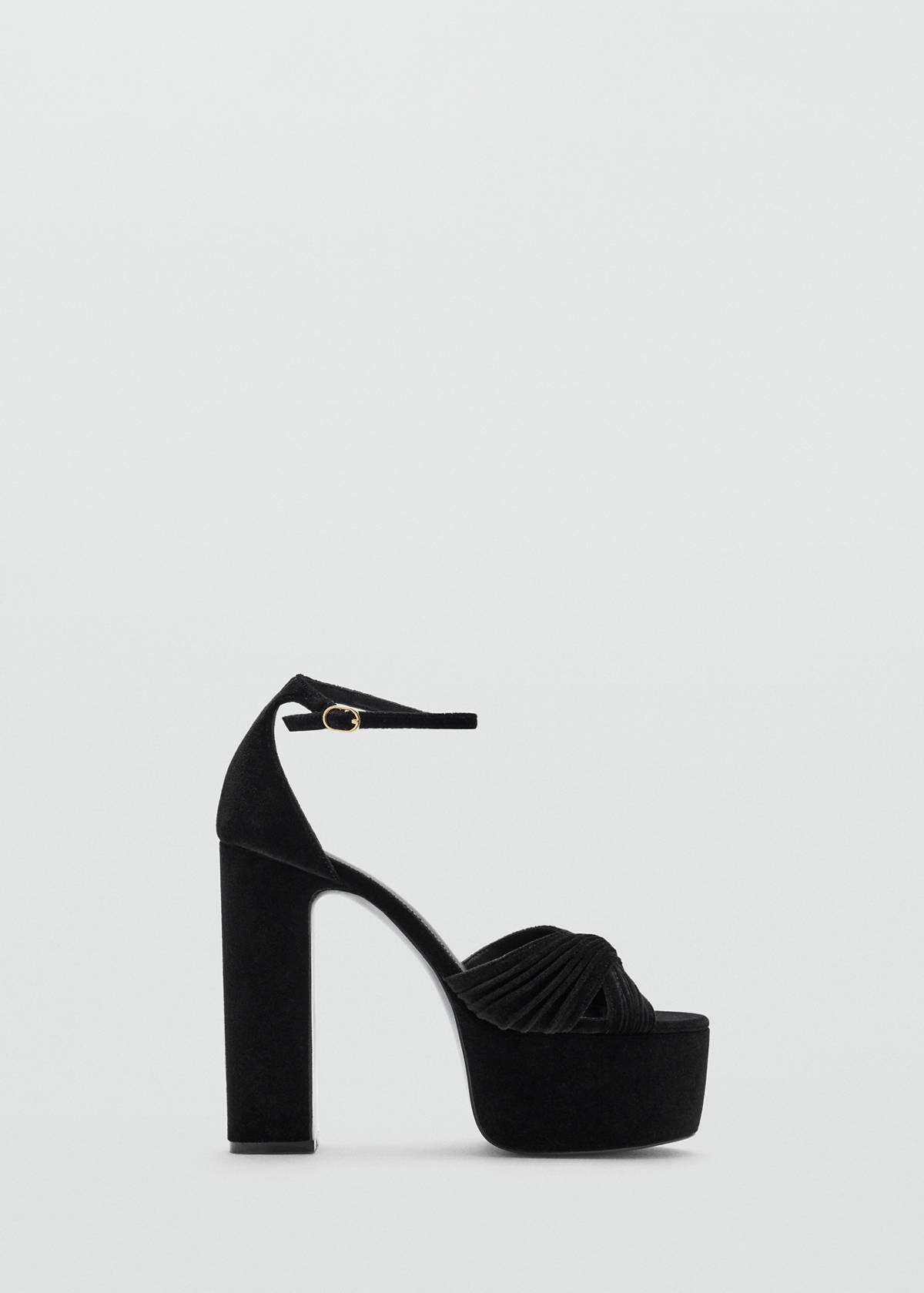 Velvet heel sandals — Black
