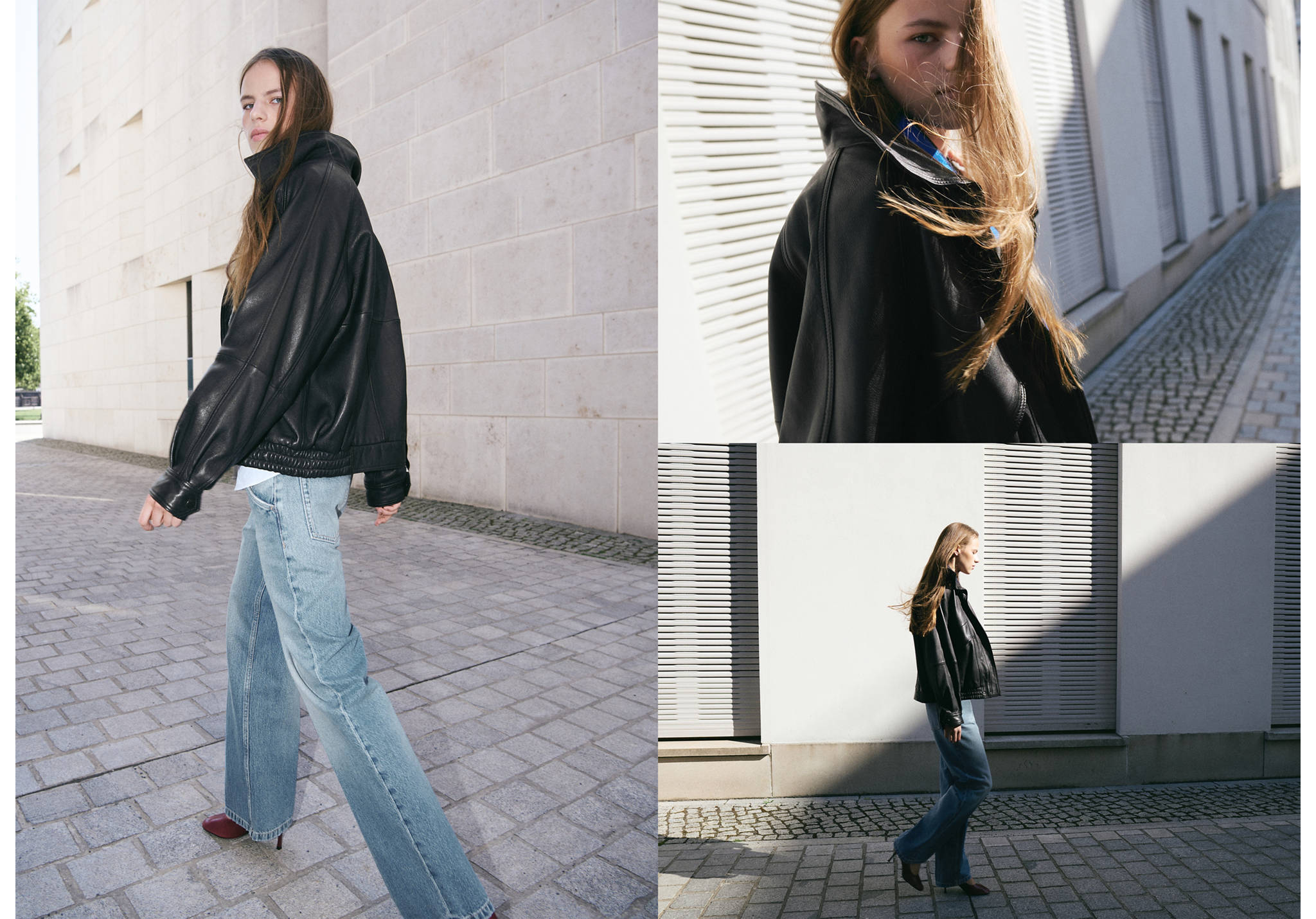 Wide leg jeans with pockets - Panoramic plane