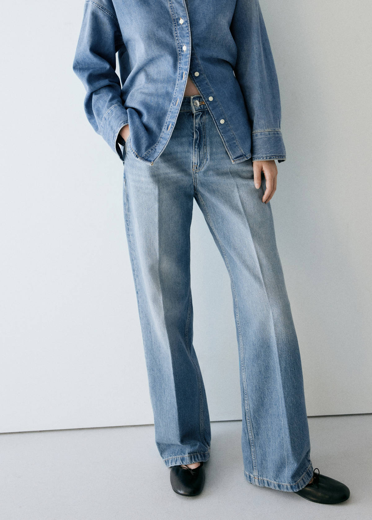 Wide leg jeans with pockets — Medium Blue