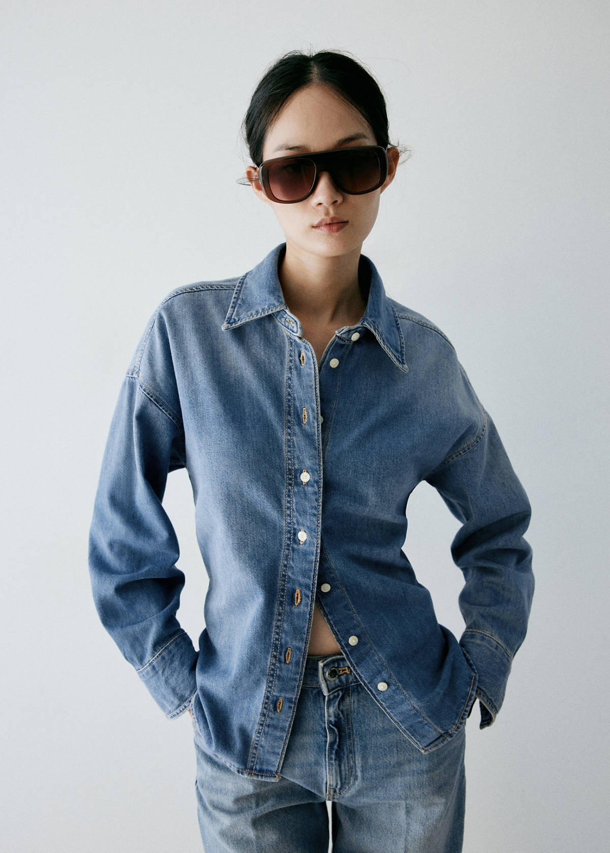 Wide leg jeans with pockets — Medium Blue