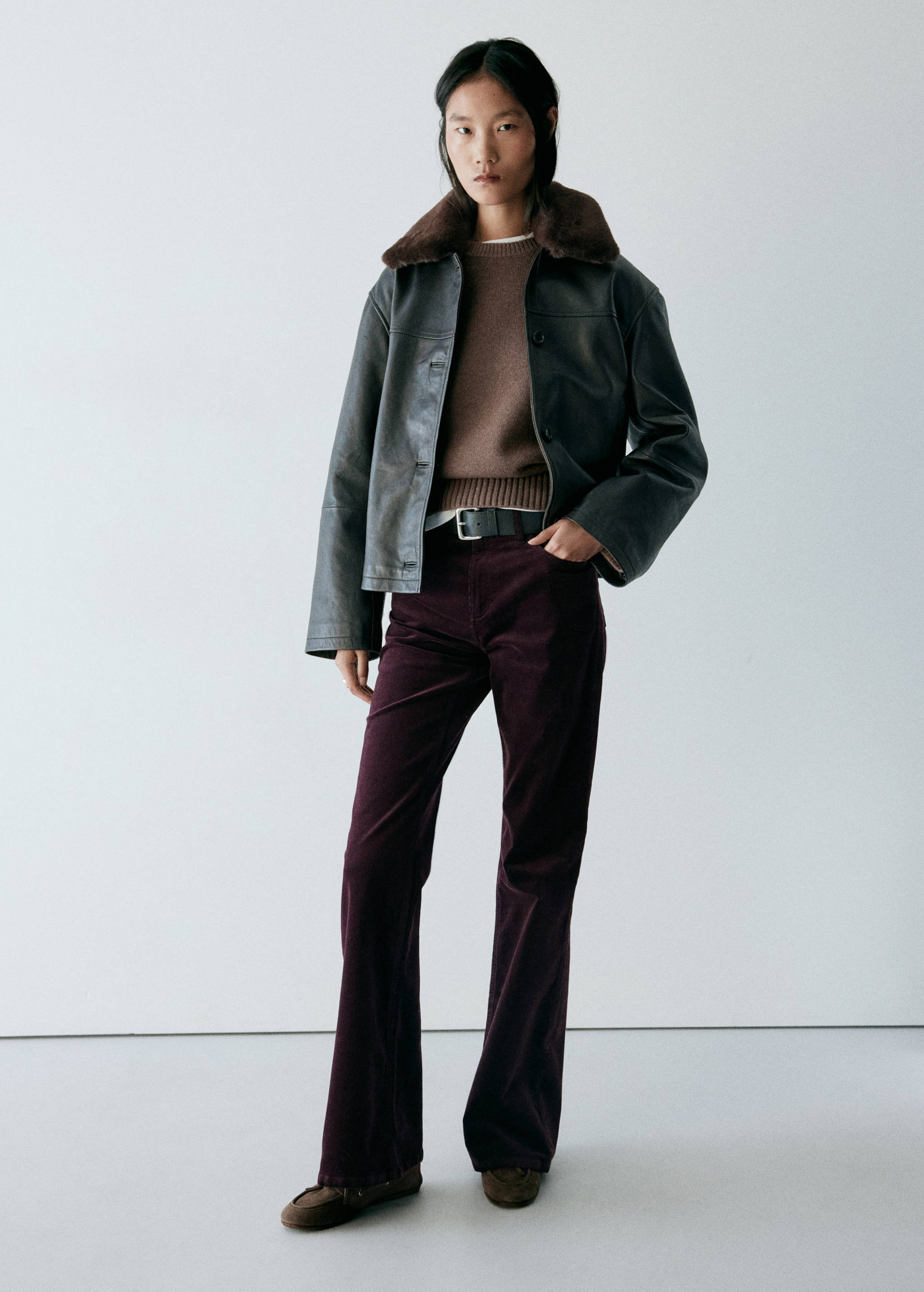 Flared corduroy trousers - General plane