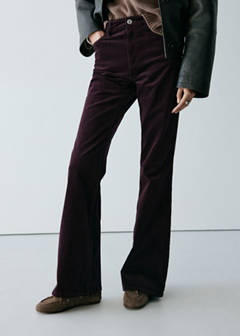 Flared corduroy trousers — Wine 1