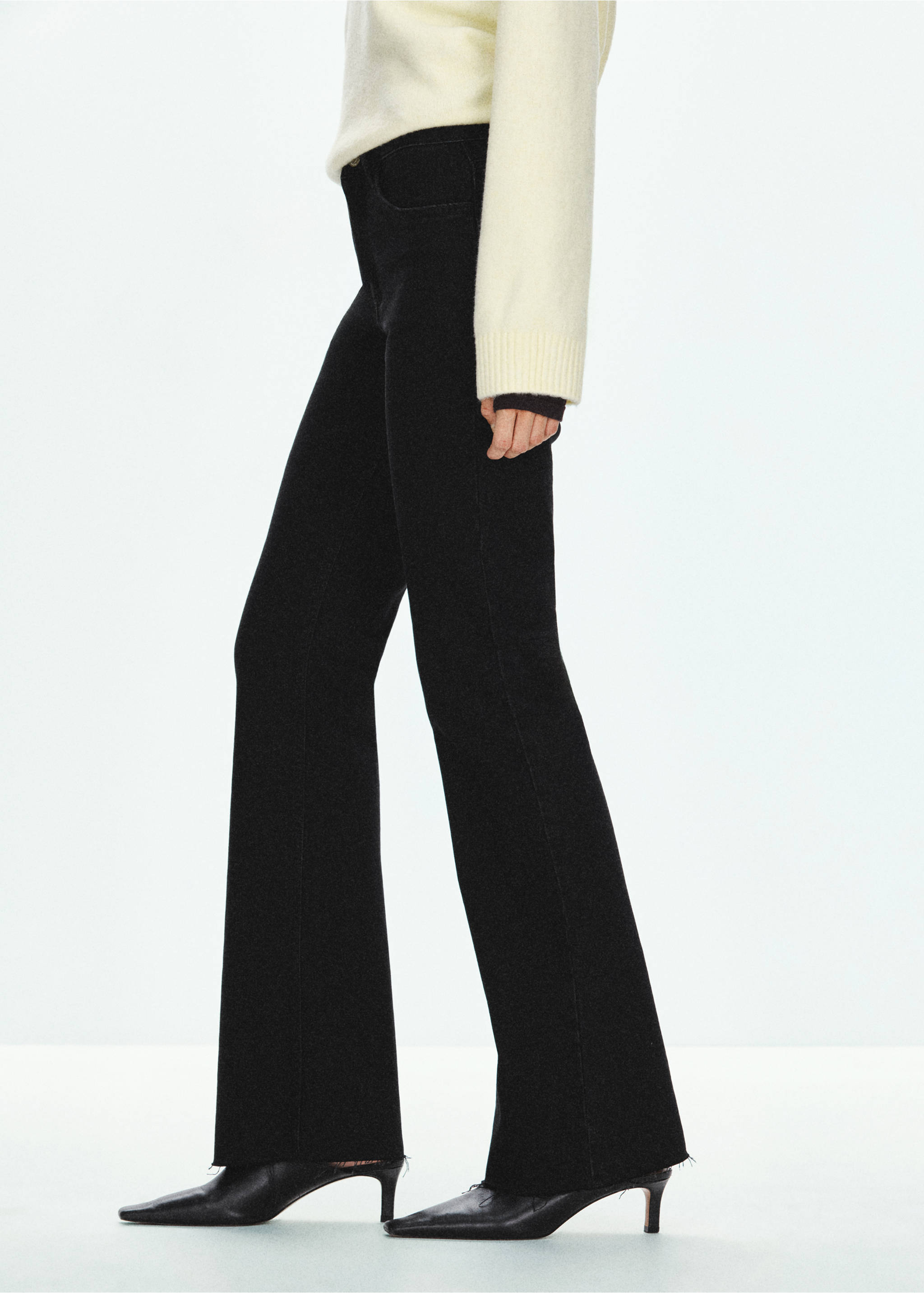 High waist flared jeans - Medium plane, Black denim. Ref: 37047791-00.