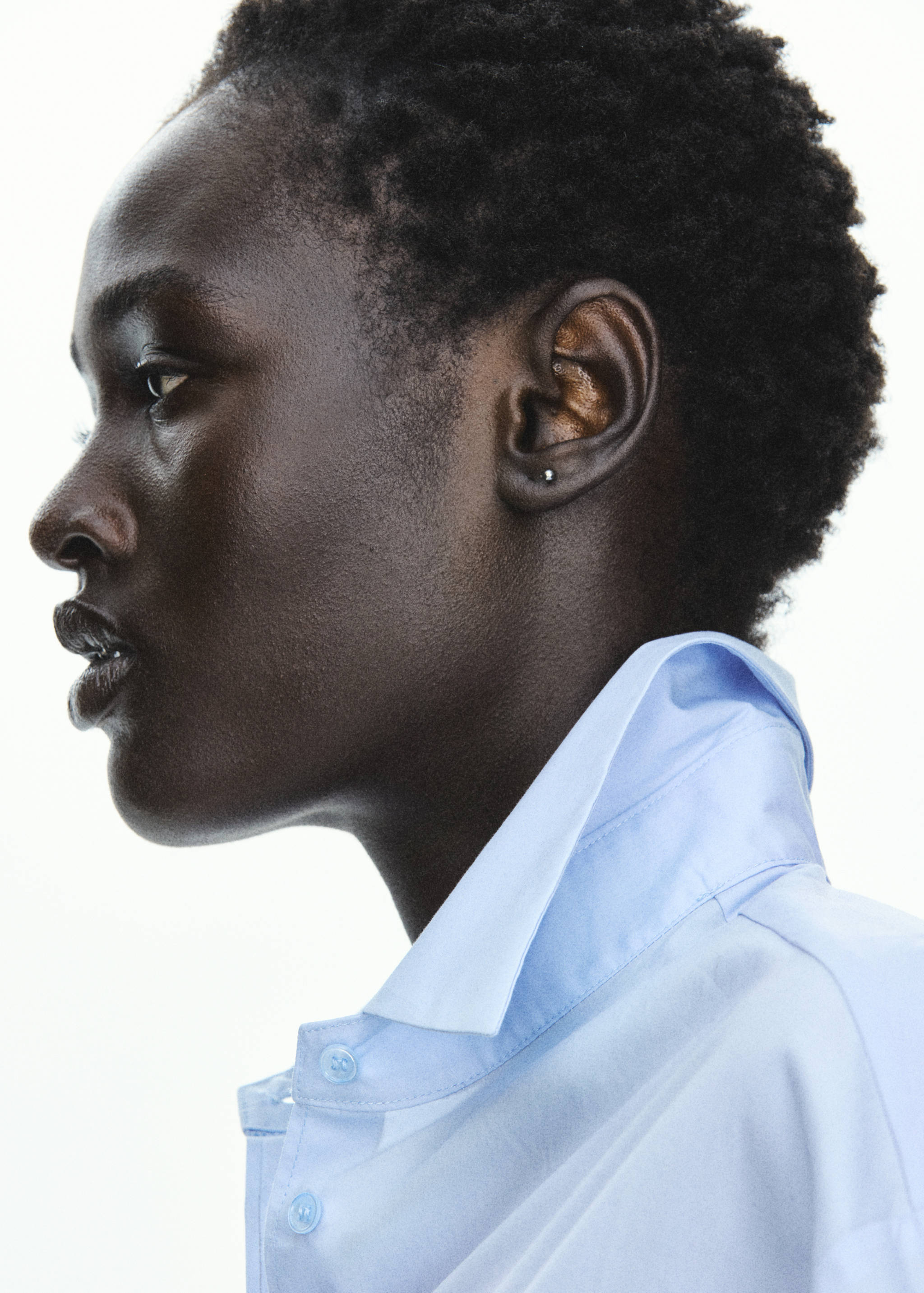 Cotton and lyocell blend straight shirt - Details of the article 1