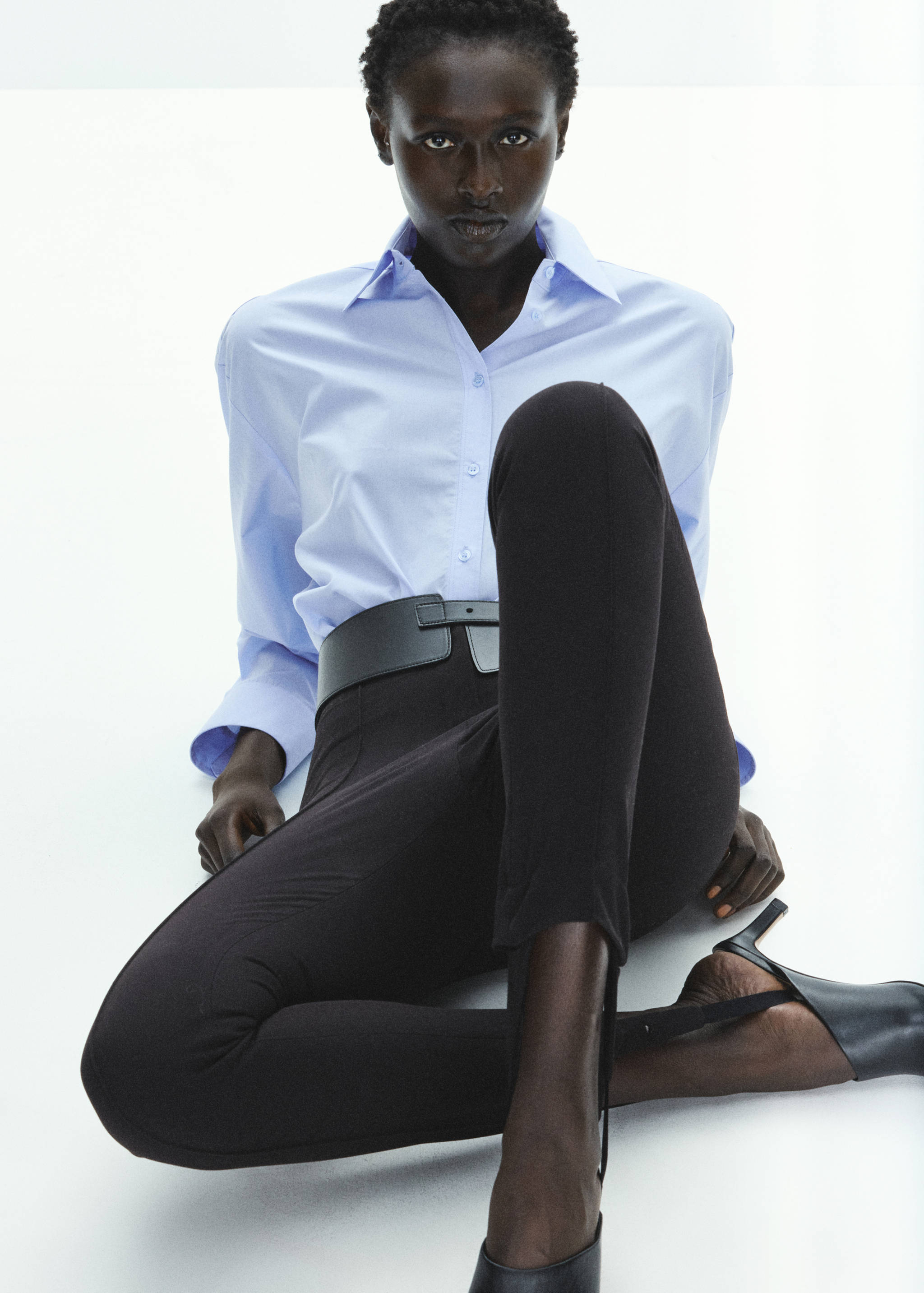 Cotton and lyocell blend straight shirt - Details of the article 3