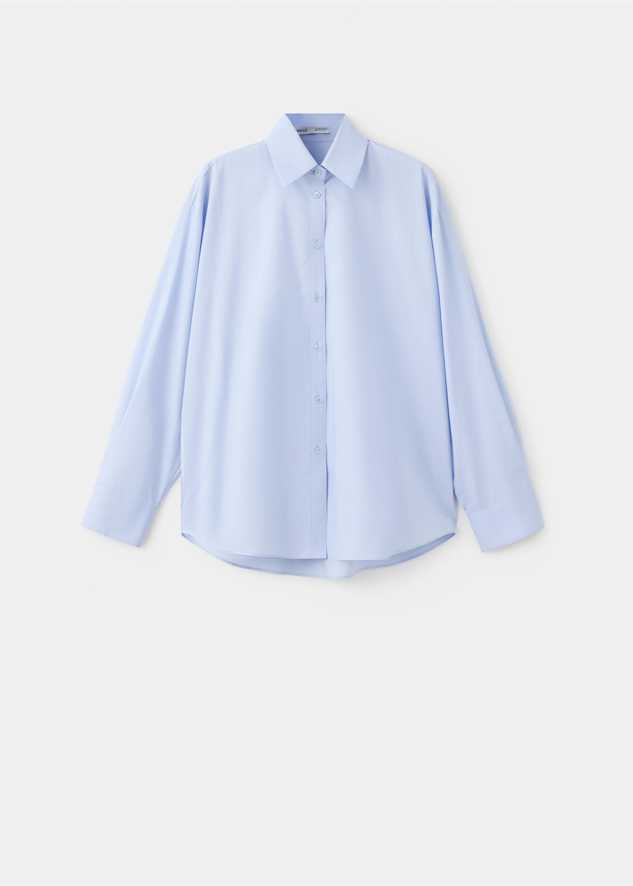 Light blue long-sleeved shirt with a classic collar and button placket., Sky Blue. Ref: 37047793-00.