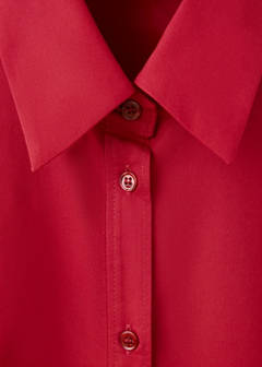 Cotton lyocell blend straight shirt — Red 7
