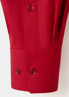 Cotton lyocell blend straight shirt — Red 8