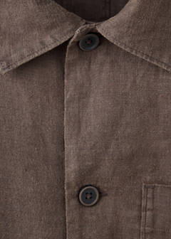 Regular-fit 100% linen shirt with pockets — Brown 7