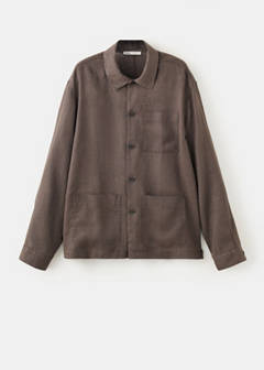 Regular-fit 100% linen shirt with pockets — Brown 6