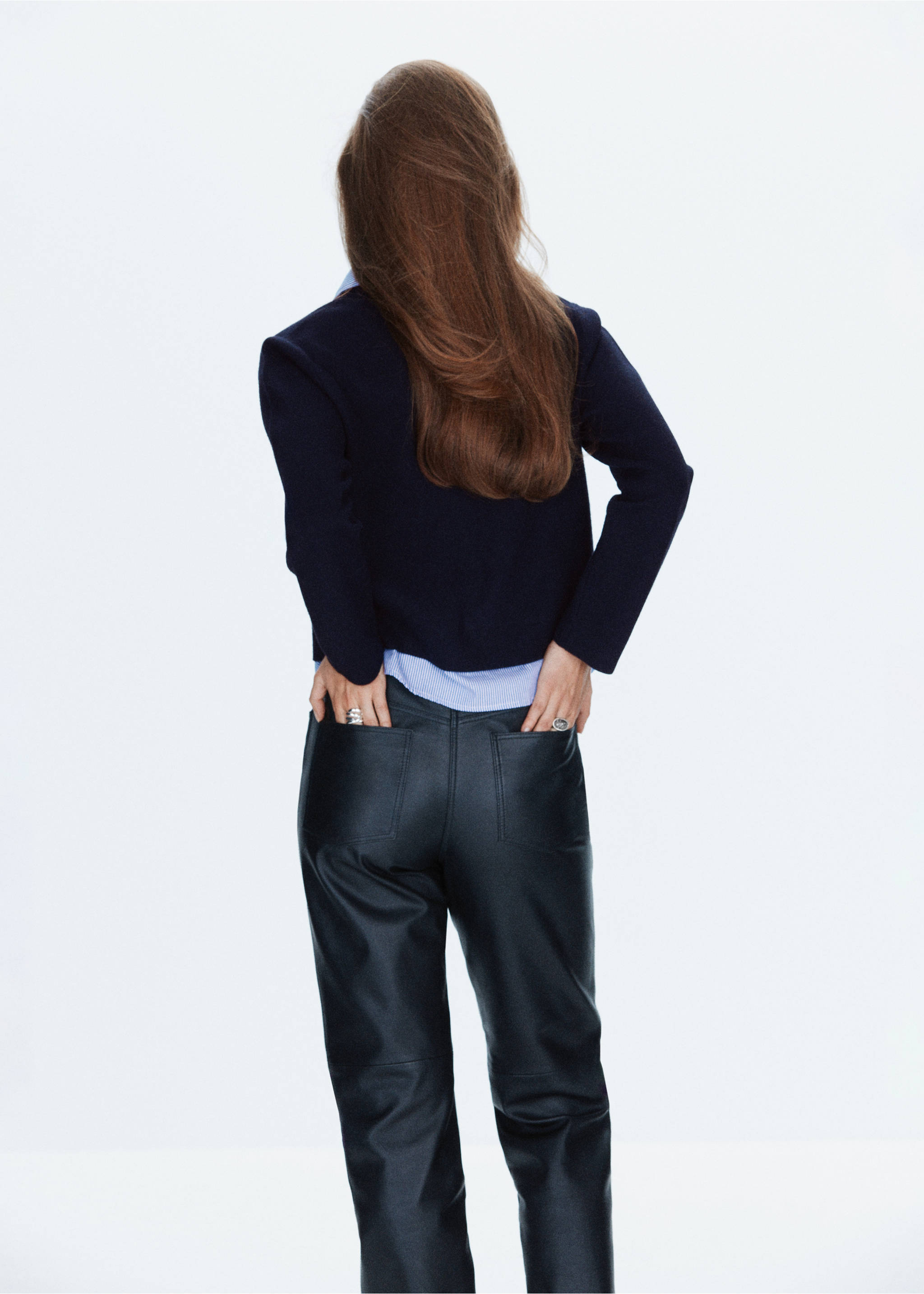 Double-knit jacket - Reverse of the article, Navy. Ref: 37047797-00.