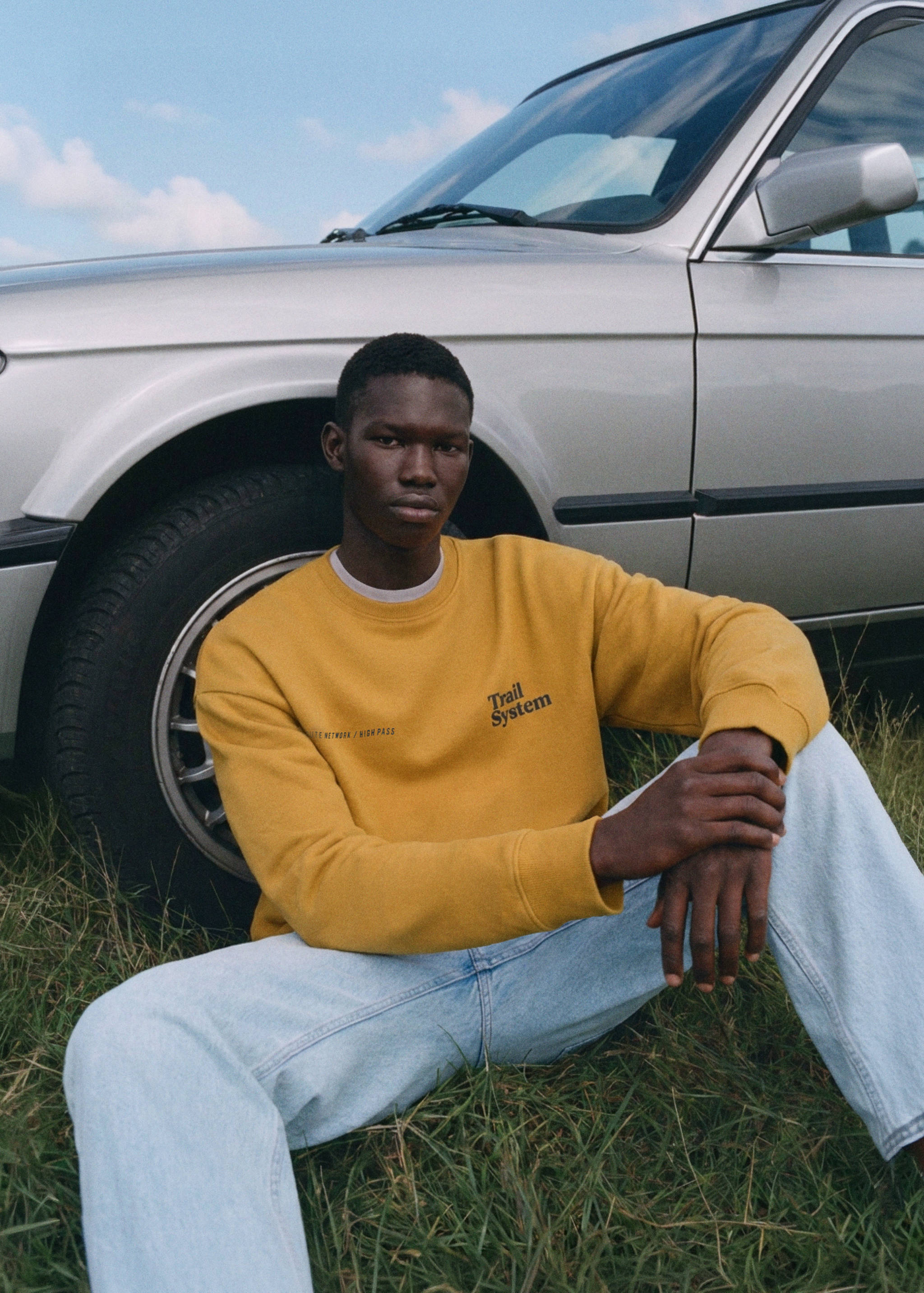 Cotton sweatshirt with text - Medium plane