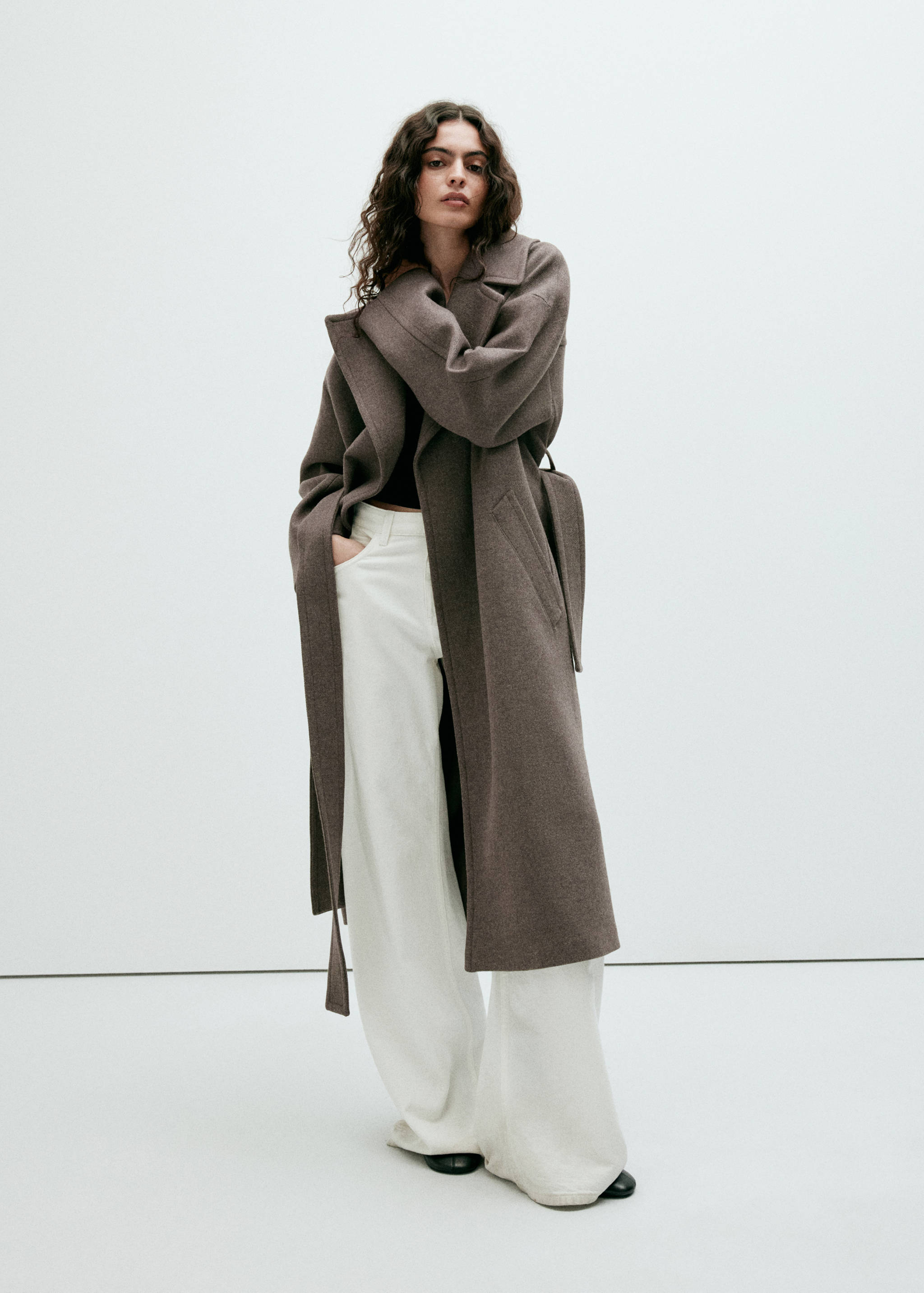 Manteco wool coat with belt - General plane