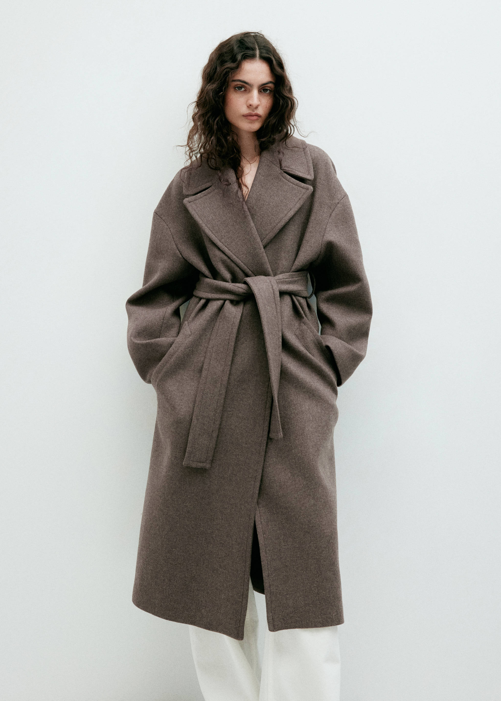 Manteco wool coat with belt - Medium plane
