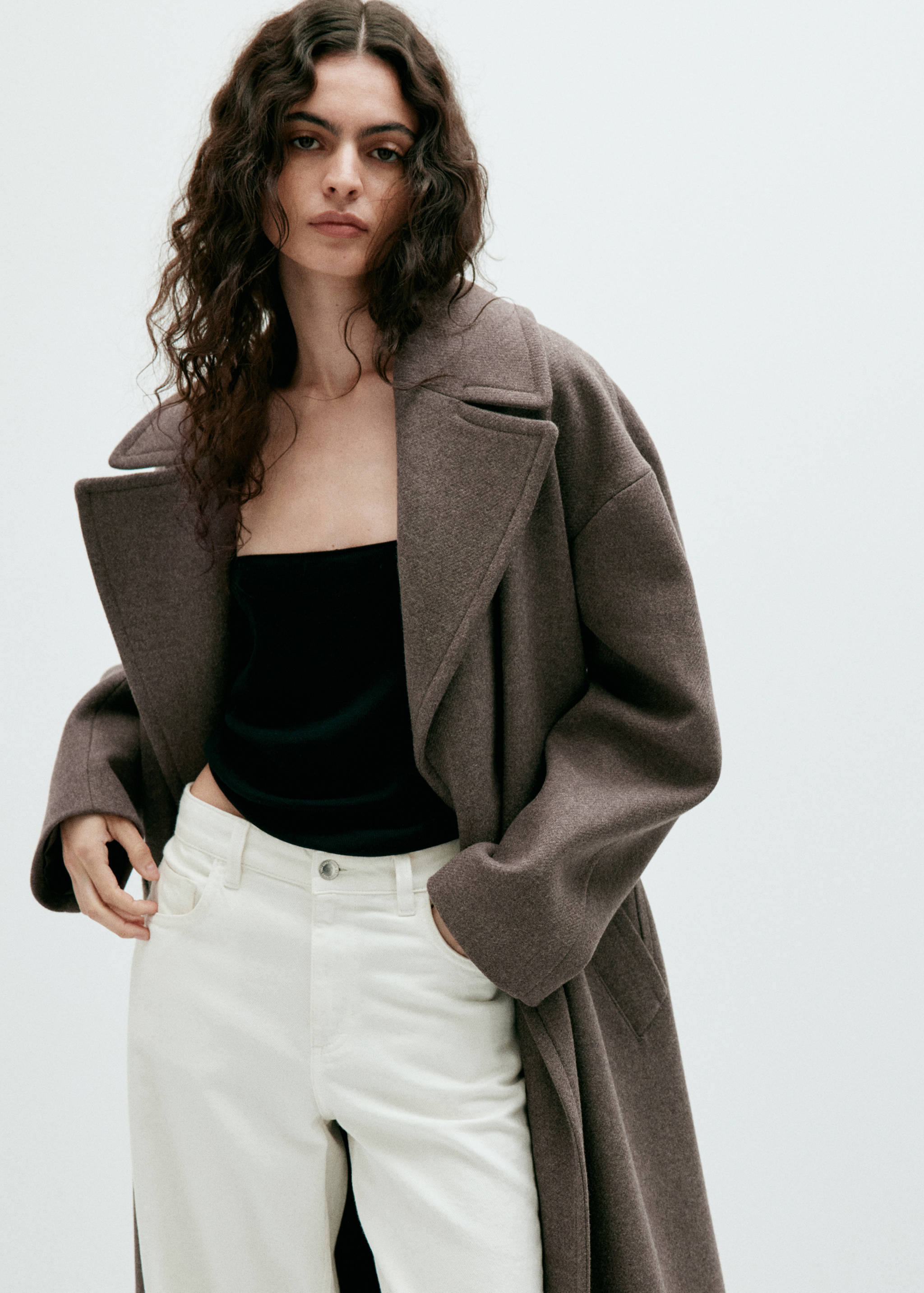Manteco wool coat with belt - Details of the article 1